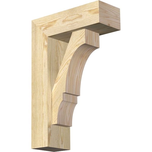 Ekena Millwork Balboa Block Rough Sawn Bracket w/ Offset Brace, Douglas Fir, 6"W x 16"D x 24"H BKT0604X16X24BOA05RDF - main